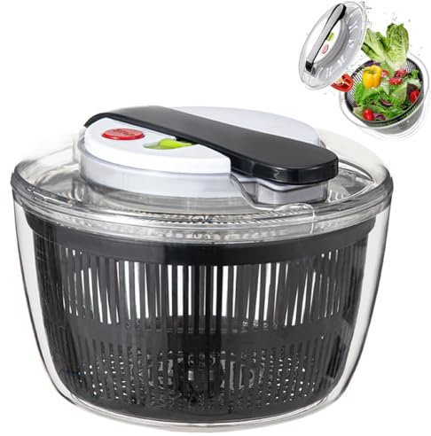 DASIAUTOEM Centrifuga Insalata, Centrifuga per Insalata, Centrifuga per Insalata con Coperchio, Centrifuga per Insalata, Piccola per Lavare e Asciugare Insalate, Frutta e Verdura