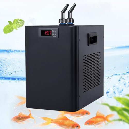 Naturalpowev Aquarium-Kühler, 160 l/300 l, Aquarium-Kühler, spezielles leises Design, Eisbad-Kühler für Salzwasser-Süßwasser-Axolotl-Korallenquallen, einfach zu bedienen,160L
