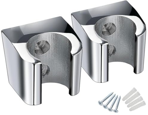 2pcs Support de Douche Support Accroche Fixation Porte Pommeau de Douche Support Douchette Mural Attache Pommeau de Douche Porte Douchette Shower Head Holder Avec Vis Support Pomme de Douchette