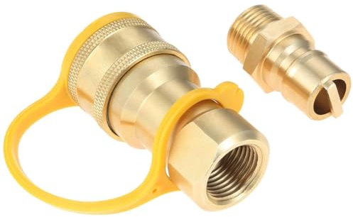 Pyatofy Kit de Conexión Rápida de Gas, Conector de Desconexión con Enchufe de Inserción Macho, Adaptador de Conexión Rápida de Propano de Gas Natural de 1/2 Pulgada