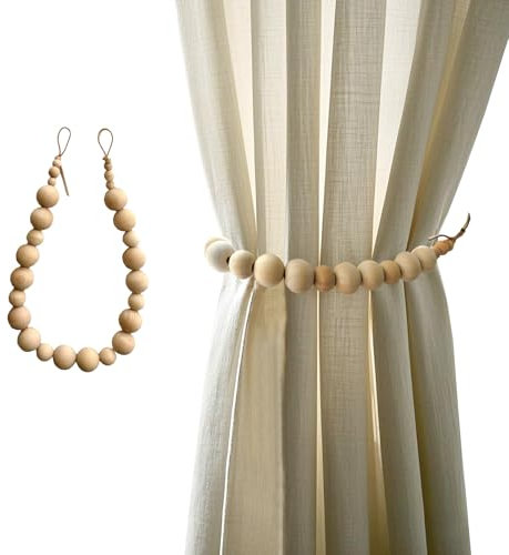 Dcsfadq 52cm Gardinen Raffhalter, 2 Stück, Kordel Raffhalter für Vorhänge, Boho Vorhang Raffhalter, Gardinen Halter, Vorhang Halter