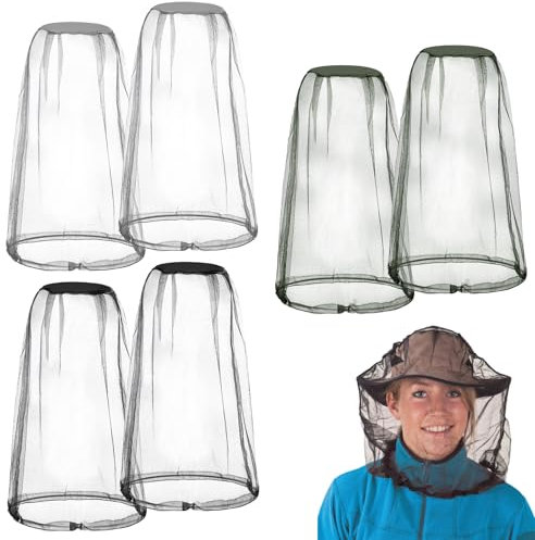 KASURE 6 Pack Head Net Face Mesh Head Cover, Moskitonetz Kopf, Hut Mit Moskitonetz für Outdoor Lovers, Kopfnetz Gesicht Mesh Kopf Abdeckung für Anti mücke Biene Bug