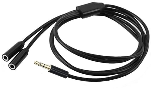 SHANFEILU Sdoppiatore audio per cuffie, da maschio 3,5 mm a 2 doppia femmina da 3,5 mm, cavo splitter TRS Y, placcato oro, per laptop, smartphone, PC, MP3/4, auricolari, altoparlanti, 0,8 m