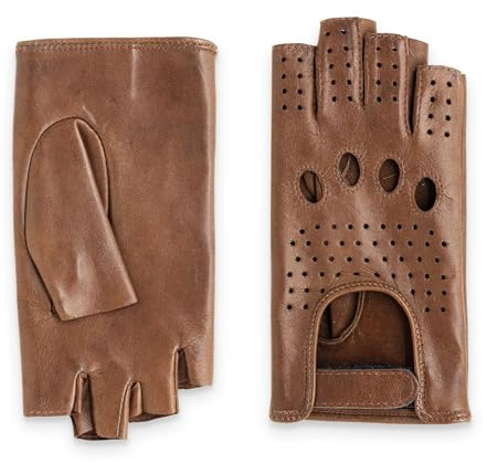 GLOVE STORY Damen-Fingerlose Fahrhandschuhe aus Lammleder Schwarz Ungefüttert | Leichtes Design & Eleganter Schnitt | Stylisches Accessoire für Bewegungsfreiheit & Feine Tastsensibilität