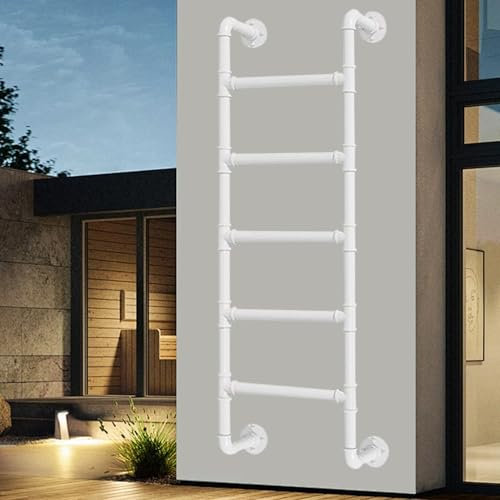 SOKNKSTF Climb Ladder 100-300cm Emergency Egress Ladder Heavy-Duty Basement Egress Ladder, Wall Mounted Step Ladder for Loft Attic Garage, Bunk Bed RV Ladder, Entrance Fire Escape Ladder(175cm/69in)