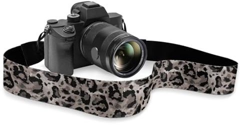 TSOVTHRID Black White Leopard Print Camera Shoulder Straps for Photographers Women Camera Straps Crossbody Cameras Strap for Photographers and All DSLR Cameras