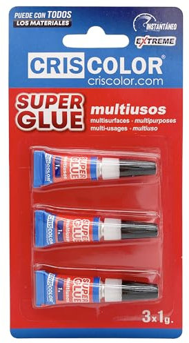 VIDA SOL Pegamento Instantáneo Extreme Super Glue Multiusos, Ultra Fuerte Para Madera, Plástico, Caucho, Metal, Papel, Cerámica, etc. Pega en 10 Segundos, Secado Rápido y Duradero, 3x1G