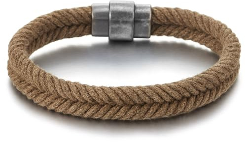 COOLSTEELANDBEYOND Algodón Cuerda Trenzado Pulsera, Hombre Mujer Tejido Pulsera del Abrigo, Accesorios de Verano