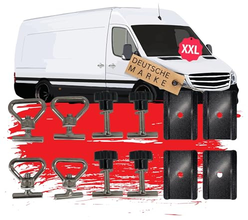 TronicXL 4 Zurrösen 4 Schrauben 4 Platten kompatibel mit Mercedes Benz Vito V-Klasse W447 Viano W639 Ladungssicherung Ösen Befestigungsset Zubehör Camping Ausbau Multiflexboard