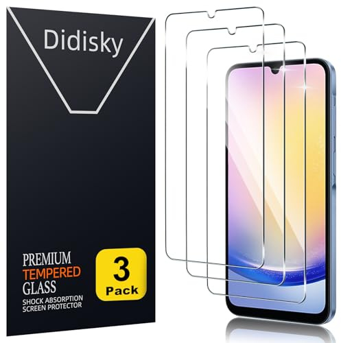 Didisky 3 Piezas Protector Pantalla para Samsung Galaxy A16, Cristal Templado 9H Dureza, Antihuellas, Sin Burbujas, Ultra Transparente, Ultra Resistente