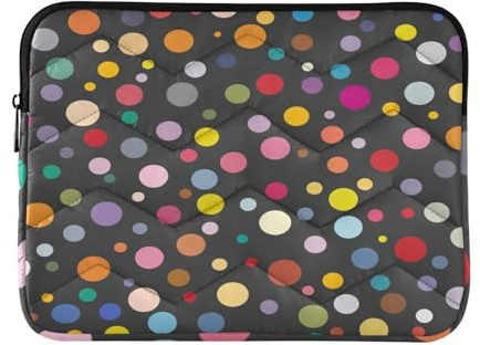 Laptop Sleeve Case 13-14 Inch Polyester Sleeve for Laptops Rainbow Polka Dots Slate for Men Women estuche para M