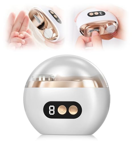 Multi-Functional Electric Nail Trimmer, 2026 New 2 in 1 Electric Polishing Automatic Nail Clippers, Electric Nail Clipper with 3 Speed Levels, Safe and Convenient Nail Trimmer (White)