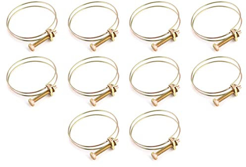 Schlauchschellen 10 stücke Einstellbare Doppel Draht Wasserschlauch Barb Clamp Rohr Clip Hoop Sanitärverschluss Verzinkung Rohrschelle(32mm28-32)