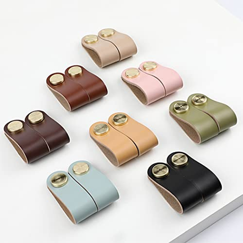 Fitting store Ledergriffe Möbel - 6,4cm x 2,5cm - Schubladenknöpfe Mit Schraube Leder Schrankgriffe Möbelgriffe für Küchen