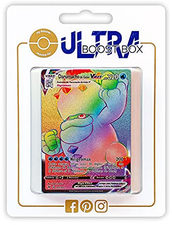 Duramacho de Galar VMAX (Galar-Flampivian VMAX) 187/185 Geheimer Regenbogen - Ultraboost X Epée et Bouclier 4 Voltage Éclatant - Box mit 10 französisch Pokémon-Karten