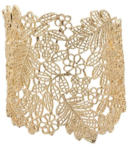 2Pcs Cuff Bangle Bracelet for Women Open Wide Bracelets Gold Wrist Cuff Wrap Bracelet Adjustable Wrap Bracelets Jewelry for Women