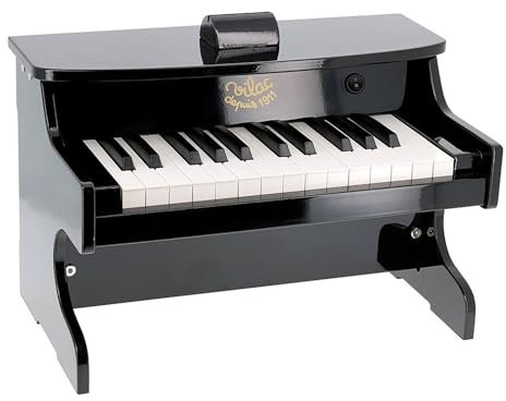 Vilac - Elektronisches Klavier – Musikinstrument – Lernspielzeug aus Holz – inklusive Noten – 25 Tasten – Schwarz – für Kinder ab 3 Jahren