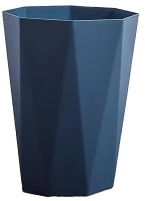 rongweiwang Neat Look Trash Can For Household Waste - Big Opening Antislid Bottom Simple PP Kitchen Bedroom Office Wide Applicaiton, Dark Blue, S