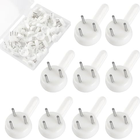 FOMGIIN 40pcs Non-Trace Picture Hooks for Hard Wall, Picture Hanging Hook Kit for Frame Fixing, Picture Assorted Hanger Set for Hardwall Walls Drywall Wedding Painting Photos Mirror Plasterboard