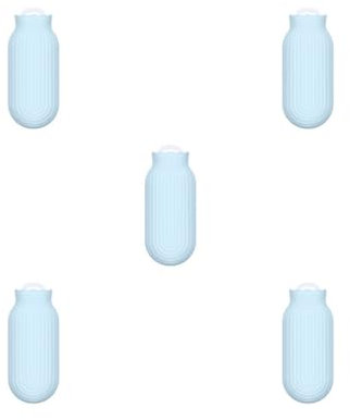 Lot de 5 bouillotte chauffante au micro-ondes avec housse en tricot pour femmes et enfants, bleu ciel, taille L