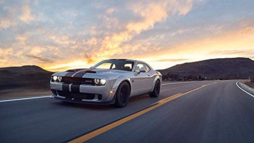1000-teiliges Puzzle für Erwachsene und Kinder, Papierpuzzle, Dodge Challenger Hellcat, Autoposter, Dekompressionsspielzeug für Erwachsene, Dekoration, Gemälde, 38 x 26 cm