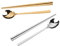 WATIIFUFU 2 Ensembles Baguettes cuillère carrée longues baguettes poignée set couverts de table set de couvert de table longue cuillère en acier inoxydable baguettes pour la maison