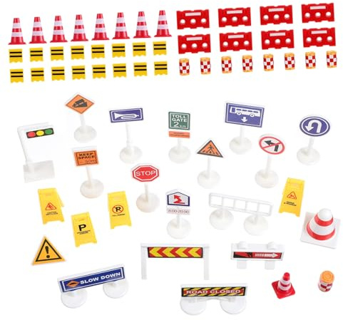ibasenice Jouets Panneaux de Signalisation pour Garçon Fille Panneaux Routiers Miniatures Plastique pour Apprentissage Sécurité et Jeux Educatifs