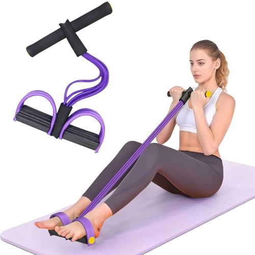 Pedal Widerstandsband, 6-Rohr Elastisches Fitnessbänder, Multifunktionales Spannseil, Expander Fitness Multifunktion, Sit-Ups Resistance Band, Fitnessgeräte Bauchtrainer für Zuhause Yoga