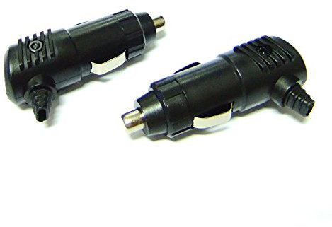 Desconocido 2pcs 12 V adaptador para mechero de coche conector enchufe con fusible 71 mm Negro