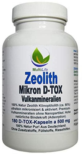Zeolith Klinoptilolith 180 Pulver Kapseln Basische Vulkan Mineralien Premium-Qualität ohne Nanopartikel ultrafein mikronisiert & aktiviert. OHNE Zusatzstoffe. NATUR Pur. 26150