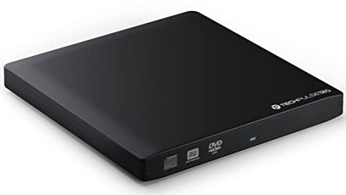 techPulse120 externer USB 3.0 DVD CD Brenner Laufwerk externes CDRW DVDRW Player Superdrive Portable Slim Drive für Desktop Computer Notebook Ultrabook Netbook Laptop Schwarz