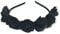 Rose Garland on Headband Women Girls Crown Halloween Sugar Skull Velvet Fabric Alice Band (Black)