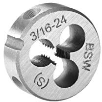 sourcing map Terraja, Terrajas de Roscar Métricas 3/16-24 BSW, Terraja Redonda 20mm Diámetro Exterior, Troquel para Roscar a la Derecha, Aleación de Acero