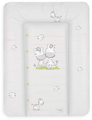 Ceba Baby® Fasciatoio Materassino - Fasciatoio neonato morbido - Cuscino Fasciatoio Lavabile per bambine e bambini - certificato Öko-Tex - impermeabile - Zebra grigia - 70x50 cm