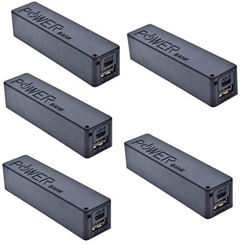 HiLetgo 5pcs 18650 Battery Case Portable Black USB Power Bank Power Charger Pack Box for 1x18650 Battery