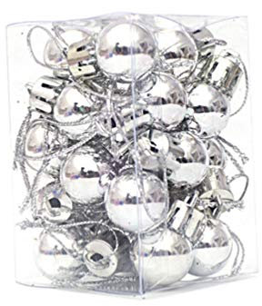 stücke bruchsichere weihnachtskugeln Mini Weihnachtskugel Urlaub weihnachtsbaumschmuck 2 cm (Silber)