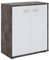 IDIMEX Buffet Salle à Manger FIRMIN L 60 cm Coloris béton foncé et Blanc avec 2 Portes, bahut Bas, Meuble de Rangement Style Moderne, Commode vaisselier 60 x 70 x 30 cm