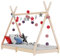 vidaXL Kiefernholz Massiv Kinderbett Hausbett Bettenhaus Spielbett Tipi Indianer Bett Kinderhaus Holzbett Bettgestell Lattenrost 90x200cm