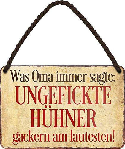 schilderkreis24 - Blechschild Sprüche für Oma & Opa – Geschenk zum Ruhestand, Geburtstag & Eltern (Oma immer sagte 18x12cm)