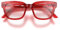 LONDON MOLE Tricky Lesebrille | Rechteckige, Coole und Stilvolle Brille | Herren Damen Unisex | Federscharniere | Transparentes Rot | + 2,5 Vergrößerung