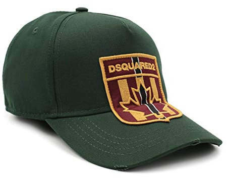 DSQUARED2 Canada Leaf Patch Logo Baseballcap Cap Kappe Basebalkappe Hat Green