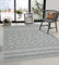 the carpet Calgary - Tapis d'extérieur Robuste, résistant aux intempéries & aux UV, pour Balcon, terrasse, Jardin d'hiver, Cuisine ou Salle à Manger - Gris Losange - 140 x 200 cm