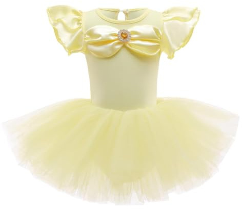 Lito Angels Vestidos Tutú de Princesa para Niñas, Varios Estilos | Ribetes Dorados, Hombros de Tul, Tutú de 3 Capas, Sobrefalda Brillante, Ballet, Halloween, Carnaval, Cumpleaños