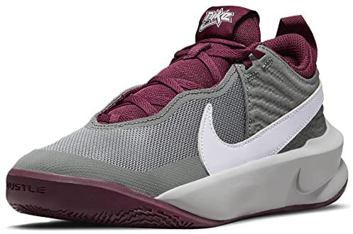 Nike Team Hustle D 10 Basketball Shoe, Smoke Grey/Pure Violet-Dark Beetroot, 38.5 EU