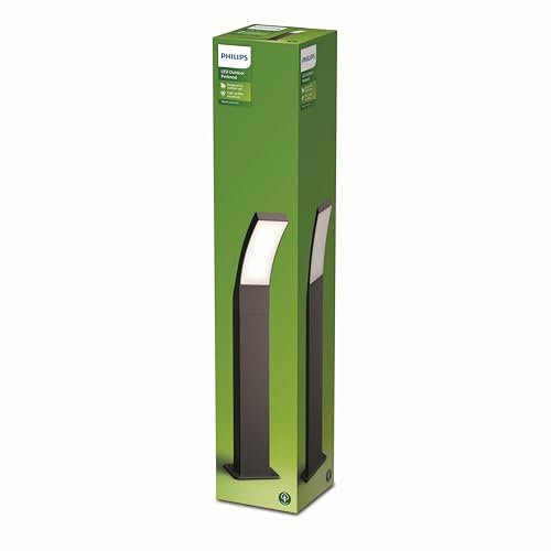 Philips Outdoor Splay LED Wegeleuchte, 12W, Anthrazit, kaltweißes Licht 4.000K, IP44 Schutzklasse, integriertes Leuchtmittel