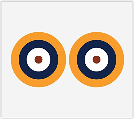 2 x RAF Typ A1 Runder Kreis Auto Stoßstange Spiegel Van LKW Vinyl Aufkleber