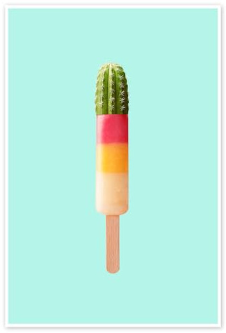 Posterlounge Helado de cactus Póster