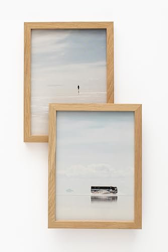 Genérico Bilderrahmen aus Naturholz, 13 x 18 cm, 2 Stück