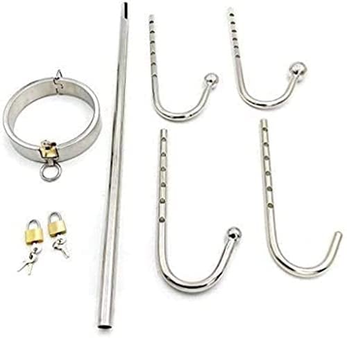 ROLOL Edelstahl Butt Hook Mit Kugel Buttplug Analhaken Und Halsband Mit Zurück Restraint Fesseln Sm Restraints Für Liebhaber Frauen Männer Paar -Halsbänder