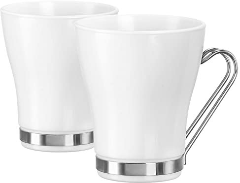 Bormioli Rocco Aromateca Oslo Vidrio Cappuccino - Templado a Prueba de Calor del té Taza de café - 235 ml - Blanco - Pack de 8